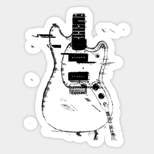 Glitch Offset Guitar Sticker